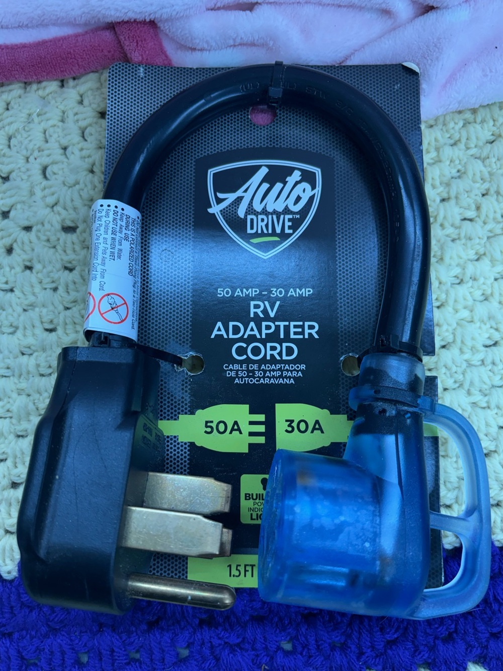 Auto drive RV adapter cord 50 Amp-30 Amp New